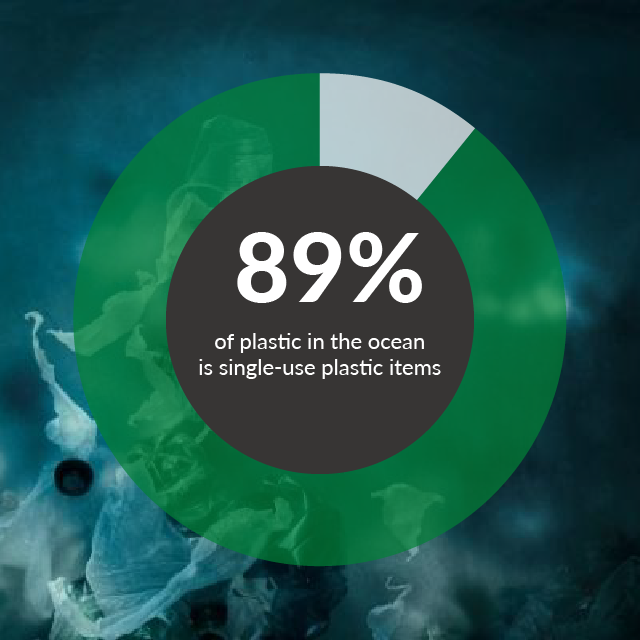 89% of plastic in the ocean is single us plastic